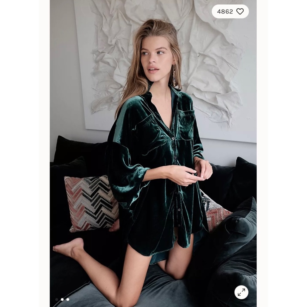Free People Velvet Lux Shirt Dress